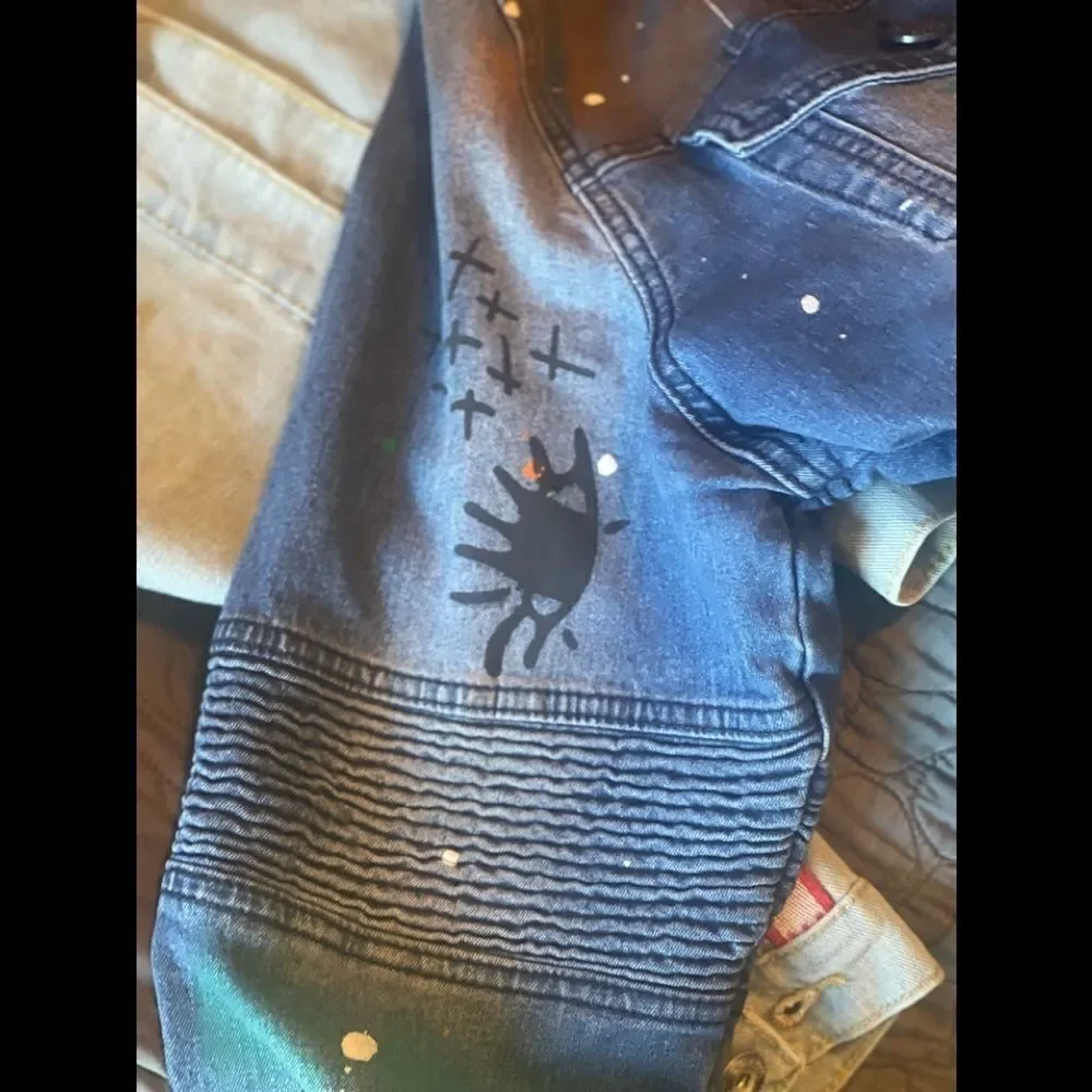 Demolition brand graffiti jean jacket sz XL - Picture 7 of 7